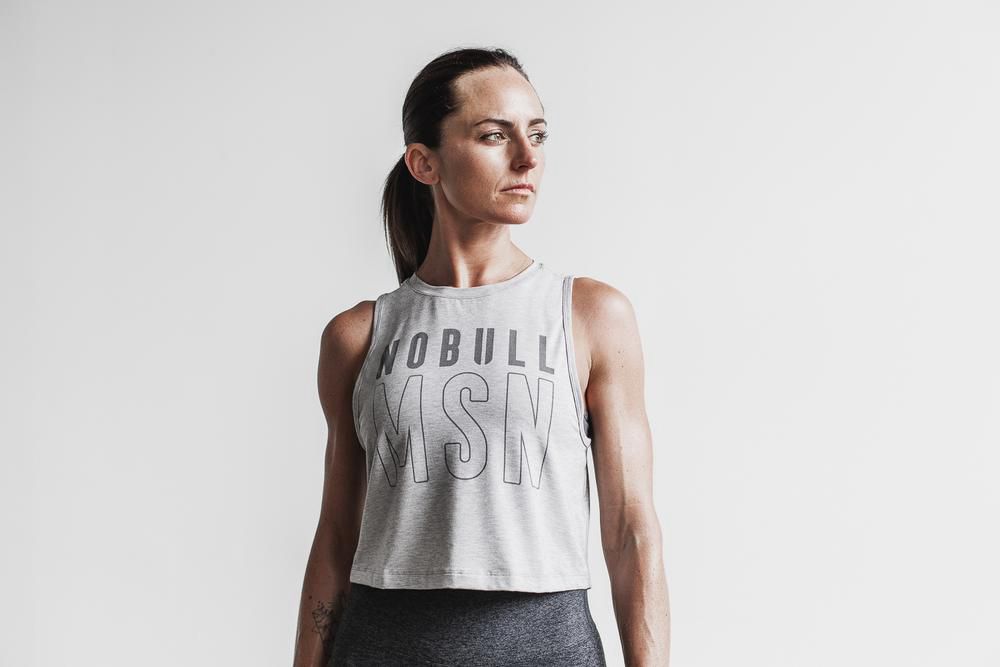 NOBULL Muscle Madison Tank Üstleri Bayan - Açık Gri - Turkiye (PCJ-391562)